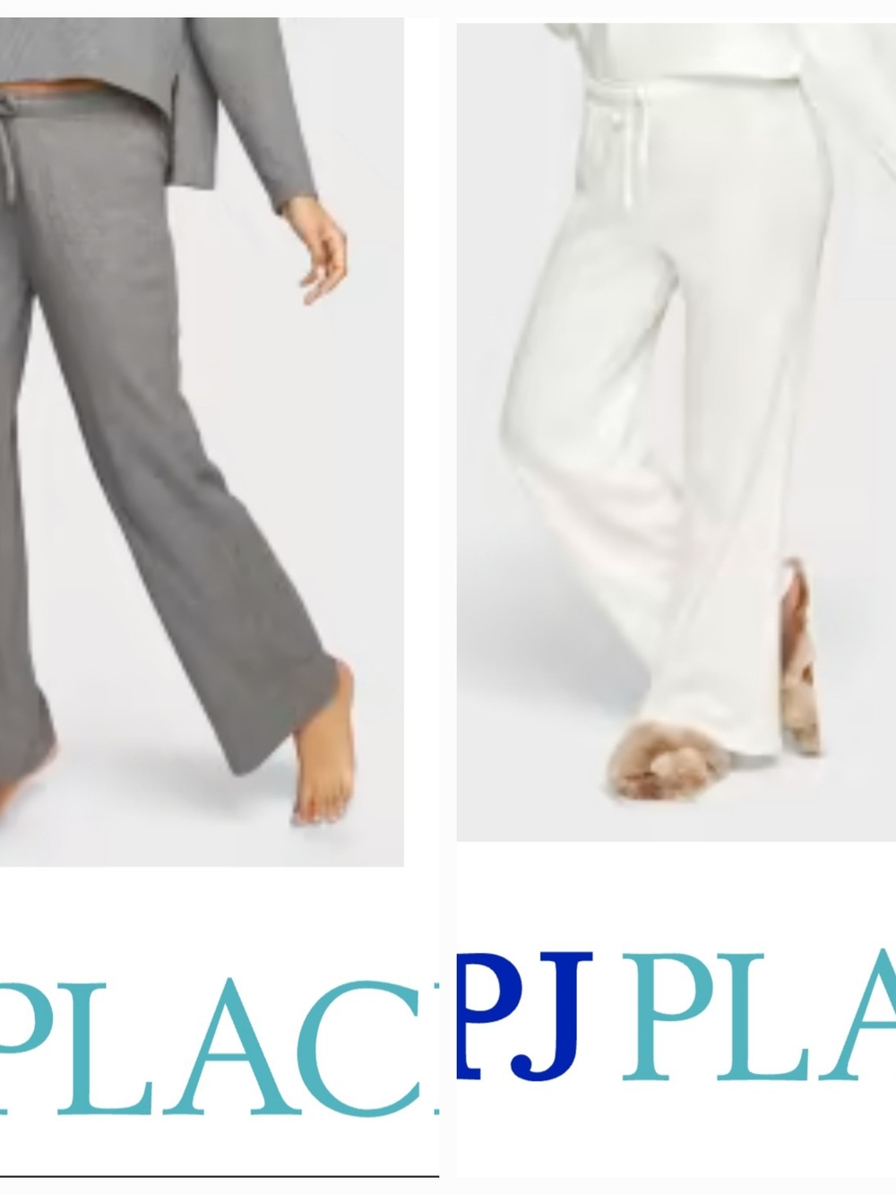 PJ Place 2 Pairs New Women's Cozy Wide-Leg Lounge Pants - 1 Gray And 1 White 3X